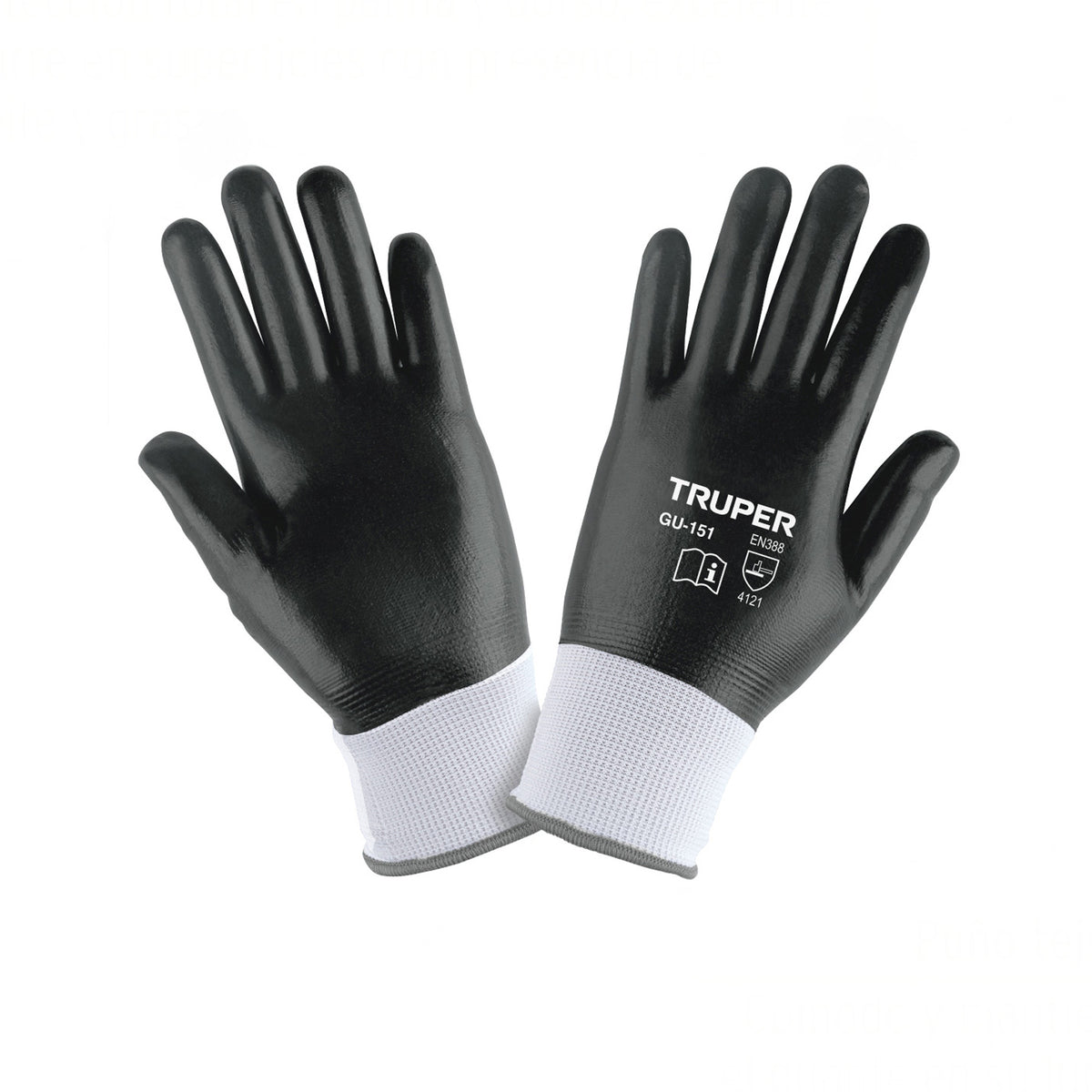 Guantes de poliéster con recubrimiento de nitrilo, chicos