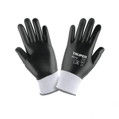 Guantes de poliéster con recubrimiento de nitrilo, chicos