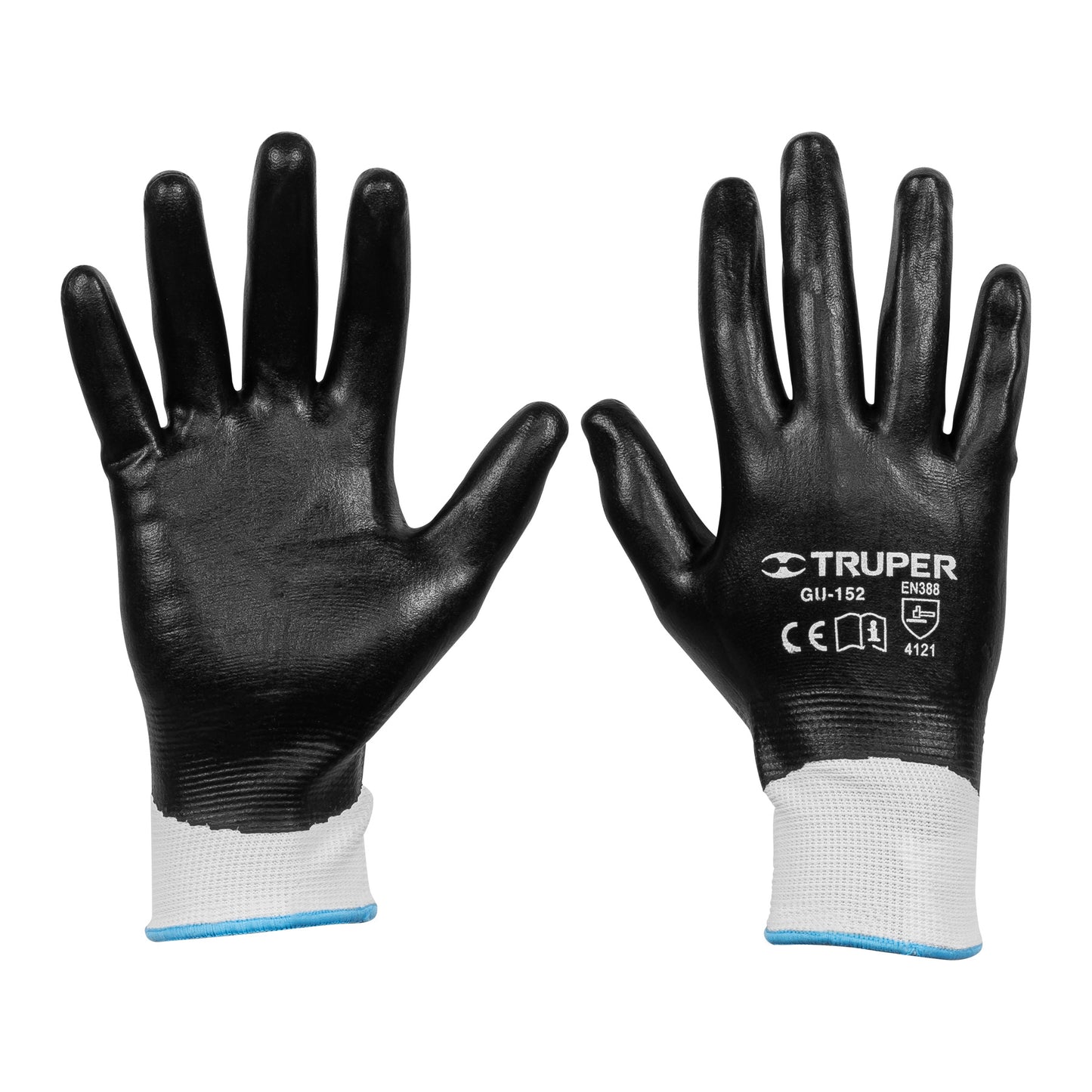 Guantes de poliéster con recubrimiento de nitrilo, medianos