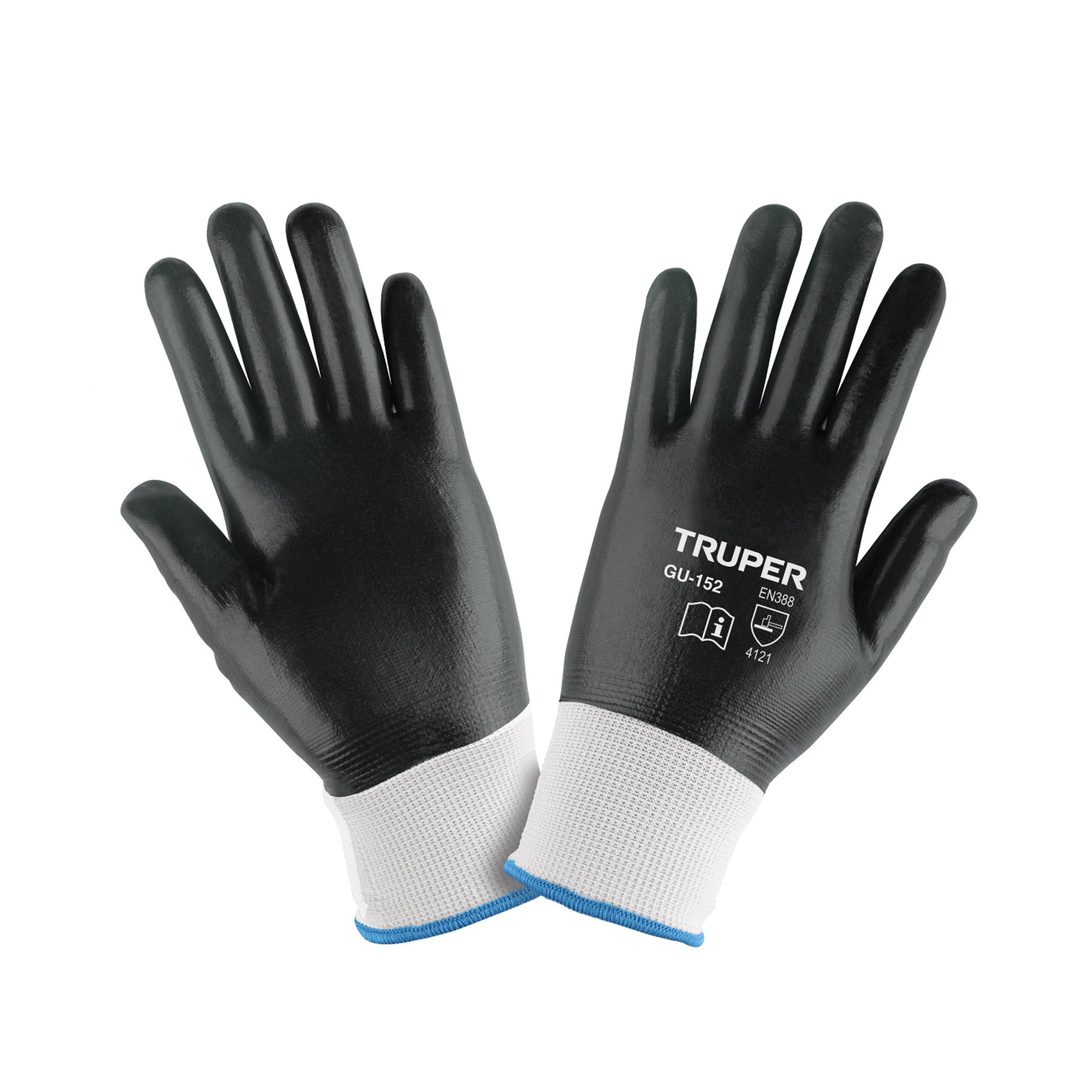 Guantes de poliéster con recubrimiento de nitrilo, medianos