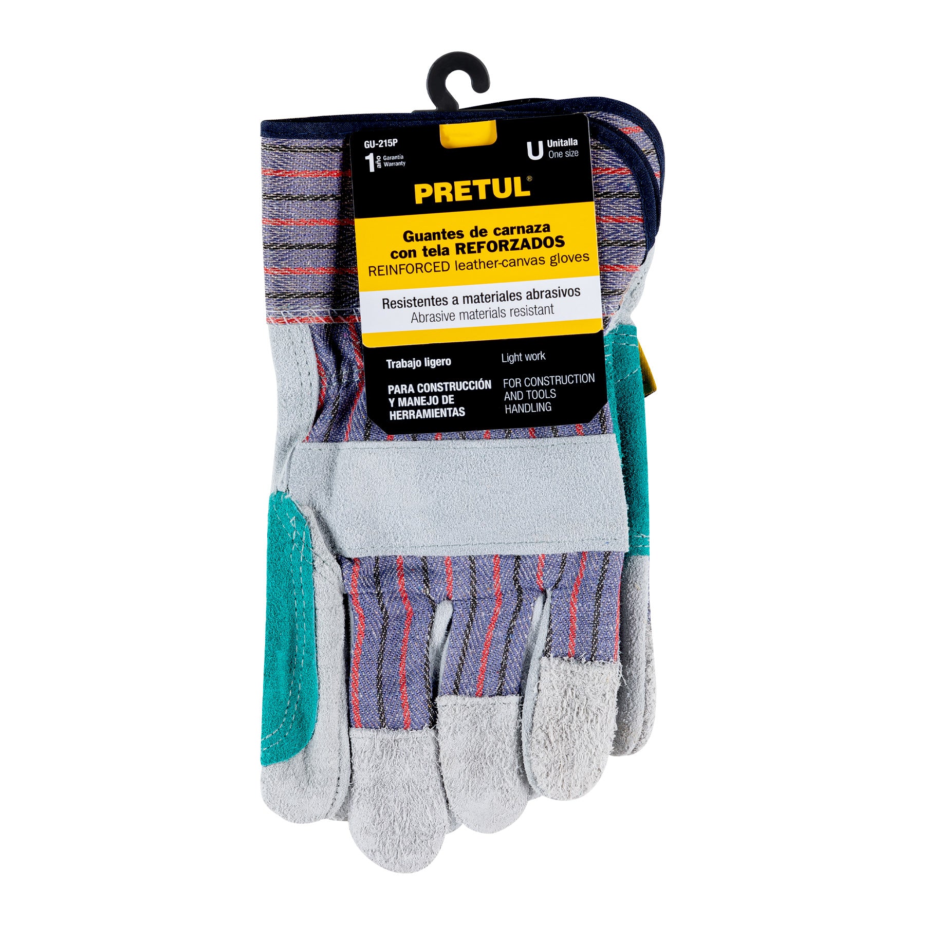 Guantes de carnaza y loneta con refuerzo talla grande Pretul