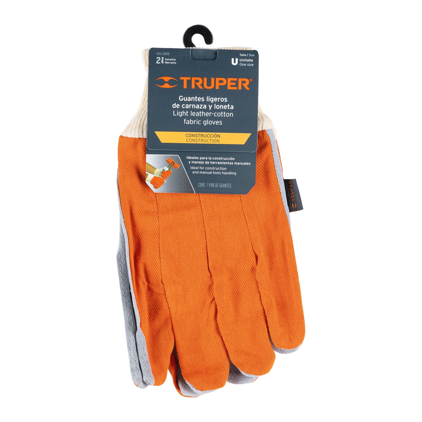 Guantes carnaza y loneta, uso ligero