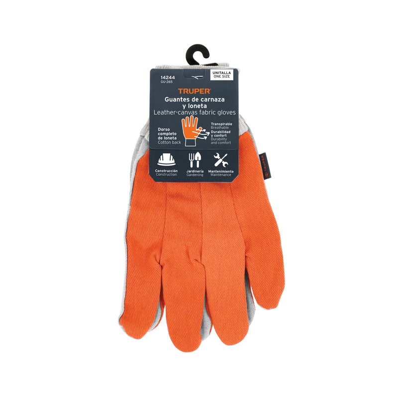 Guantes carnaza y loneta, uso ligero
