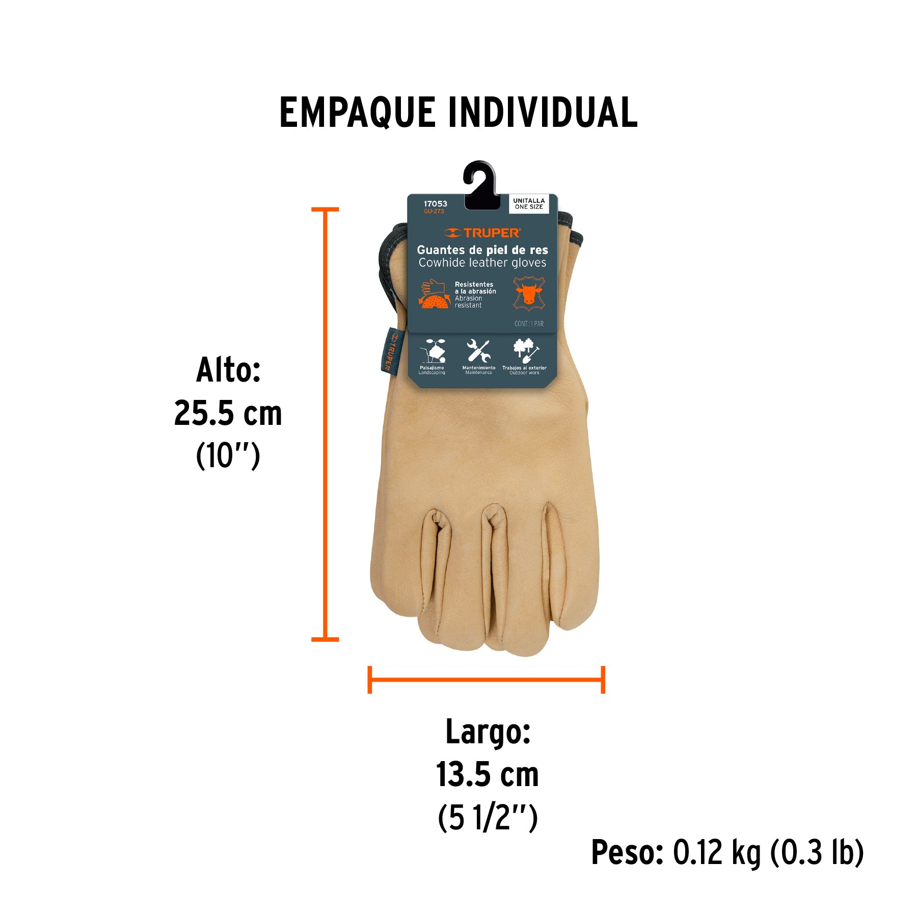 Guantes de operador piel de res