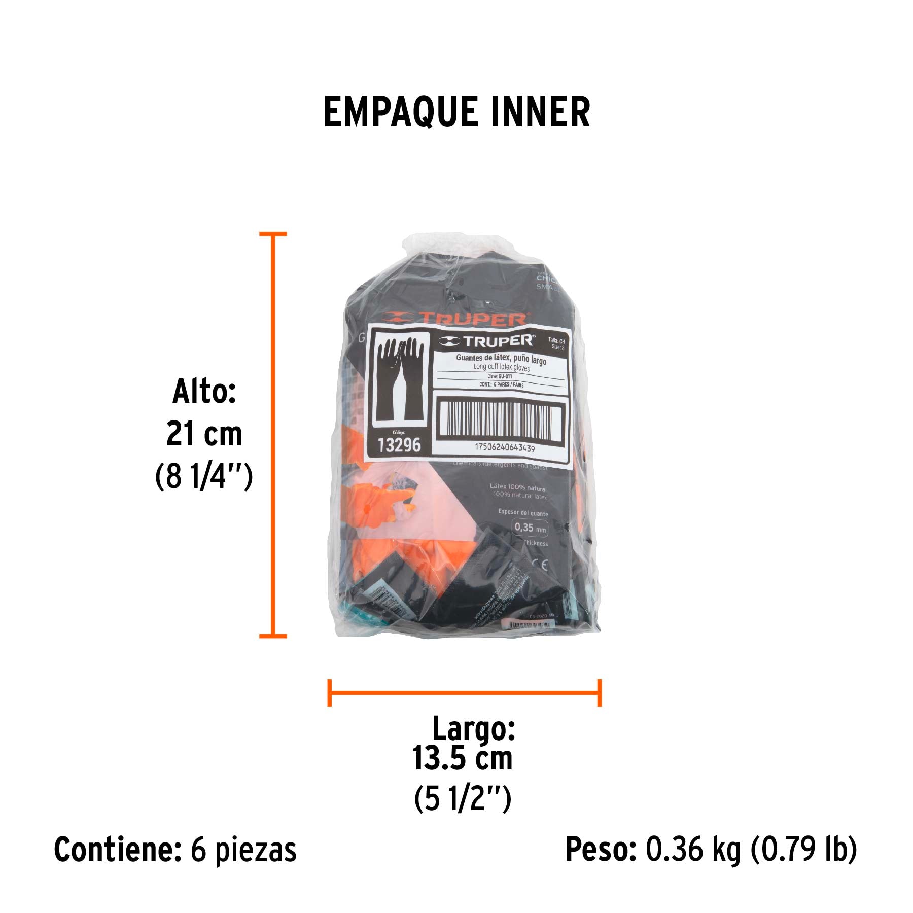 Guantes de látex para limpieza, chicos