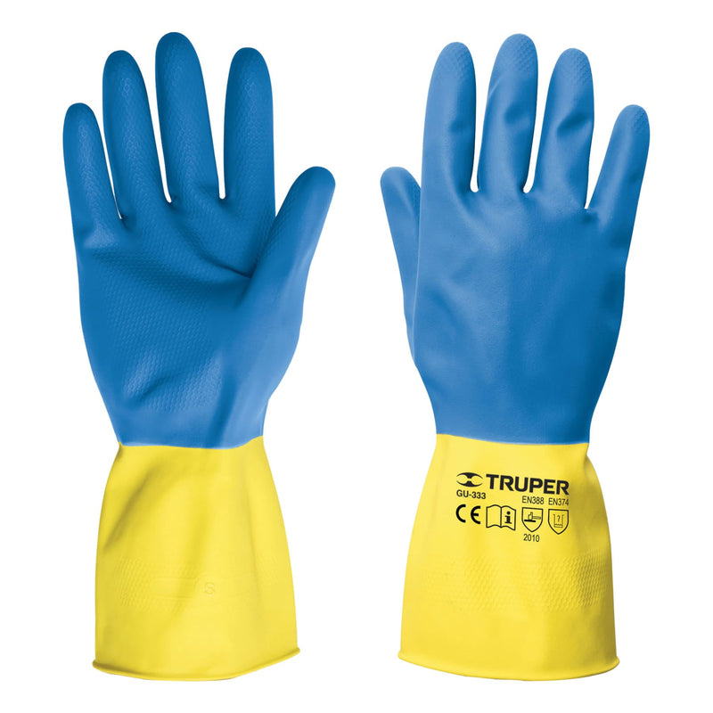 Guantes de látex reforzados para limpieza, grandes