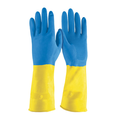 Guantes de látex reforzados para limpieza, grandes