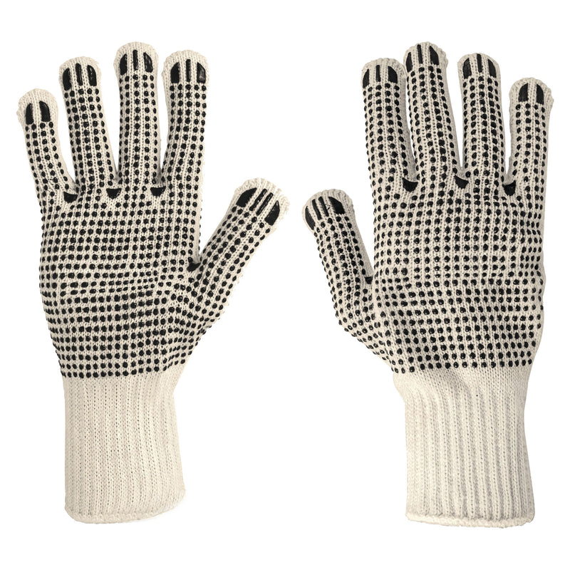 Guantes de algodón con puntos de pvc, pretul
