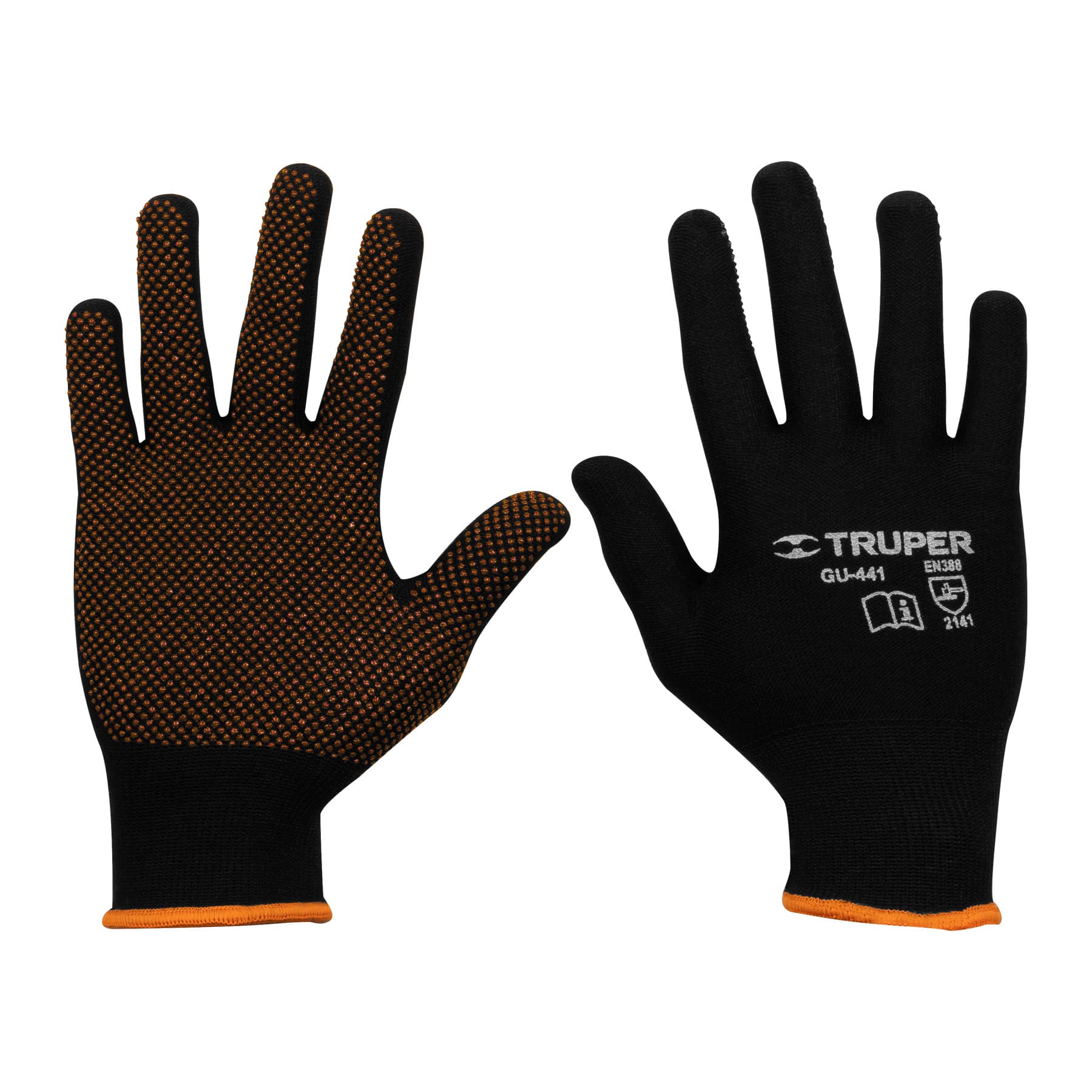 Guantes de nylon con puntos de PVC en palma, chicos