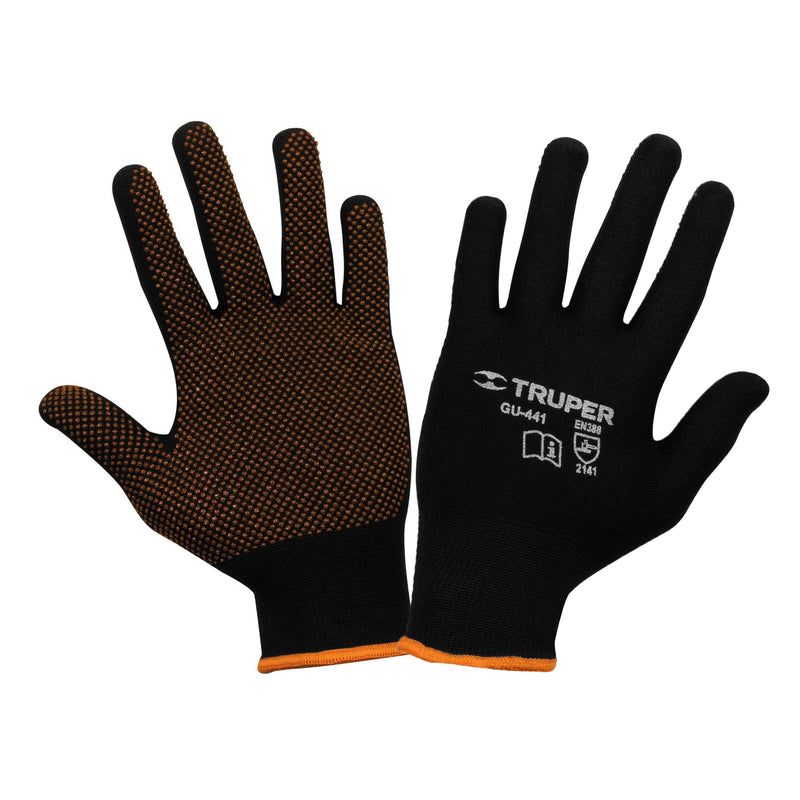 Guantes de nylon con puntos de PVC en palma, chicos