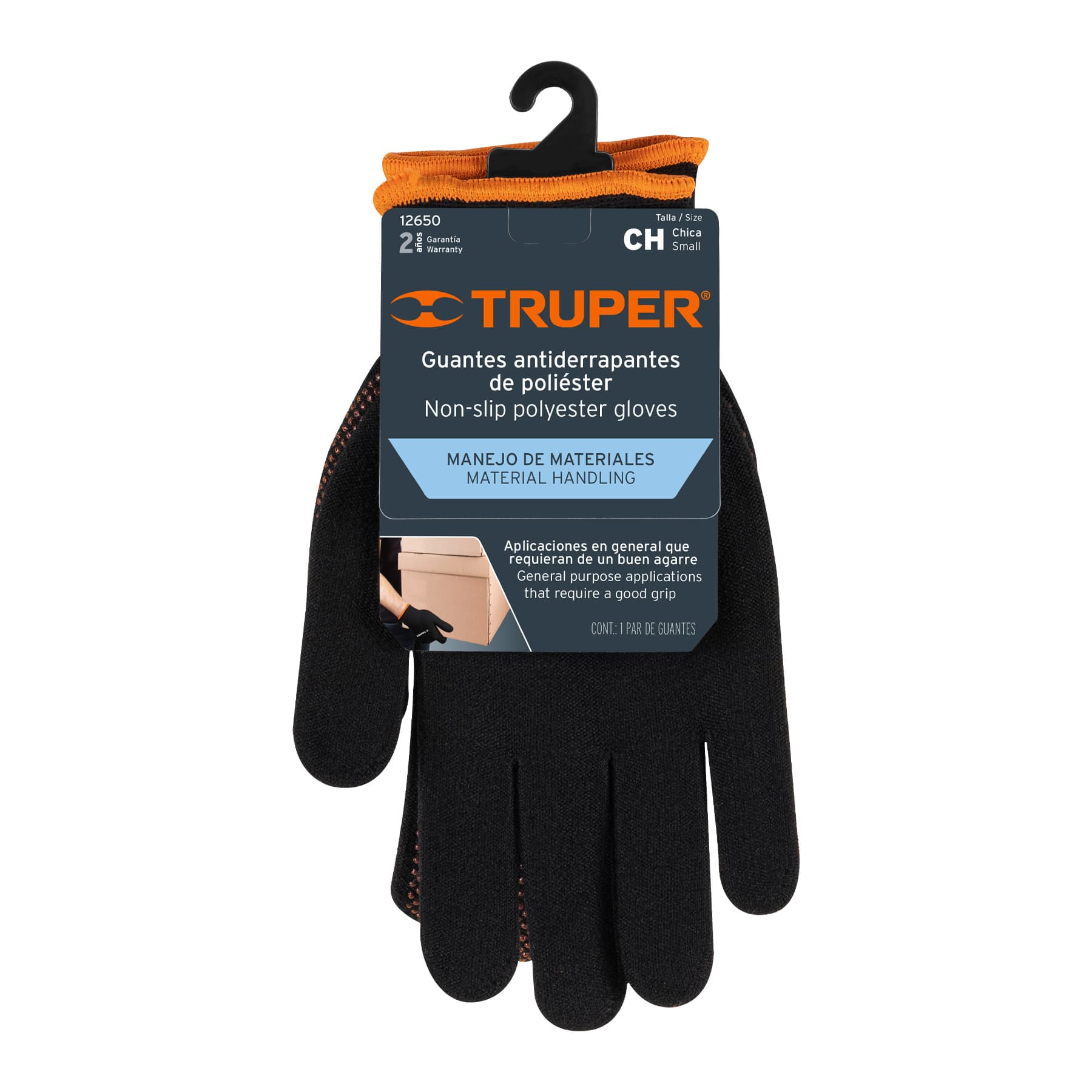 Guantes de nylon con puntos de PVC en palma, chicos