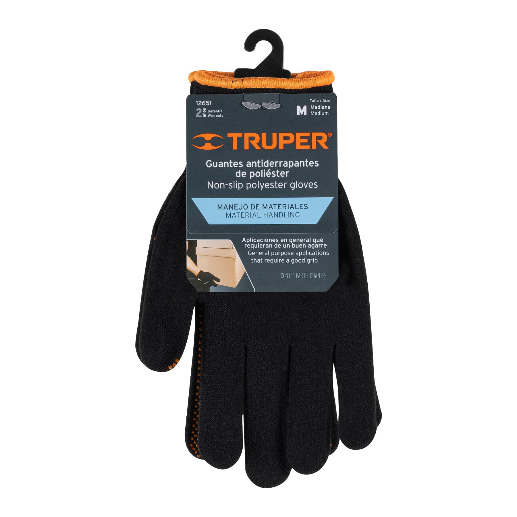Guantes de nylon con puntos de PVC en palma, medianos