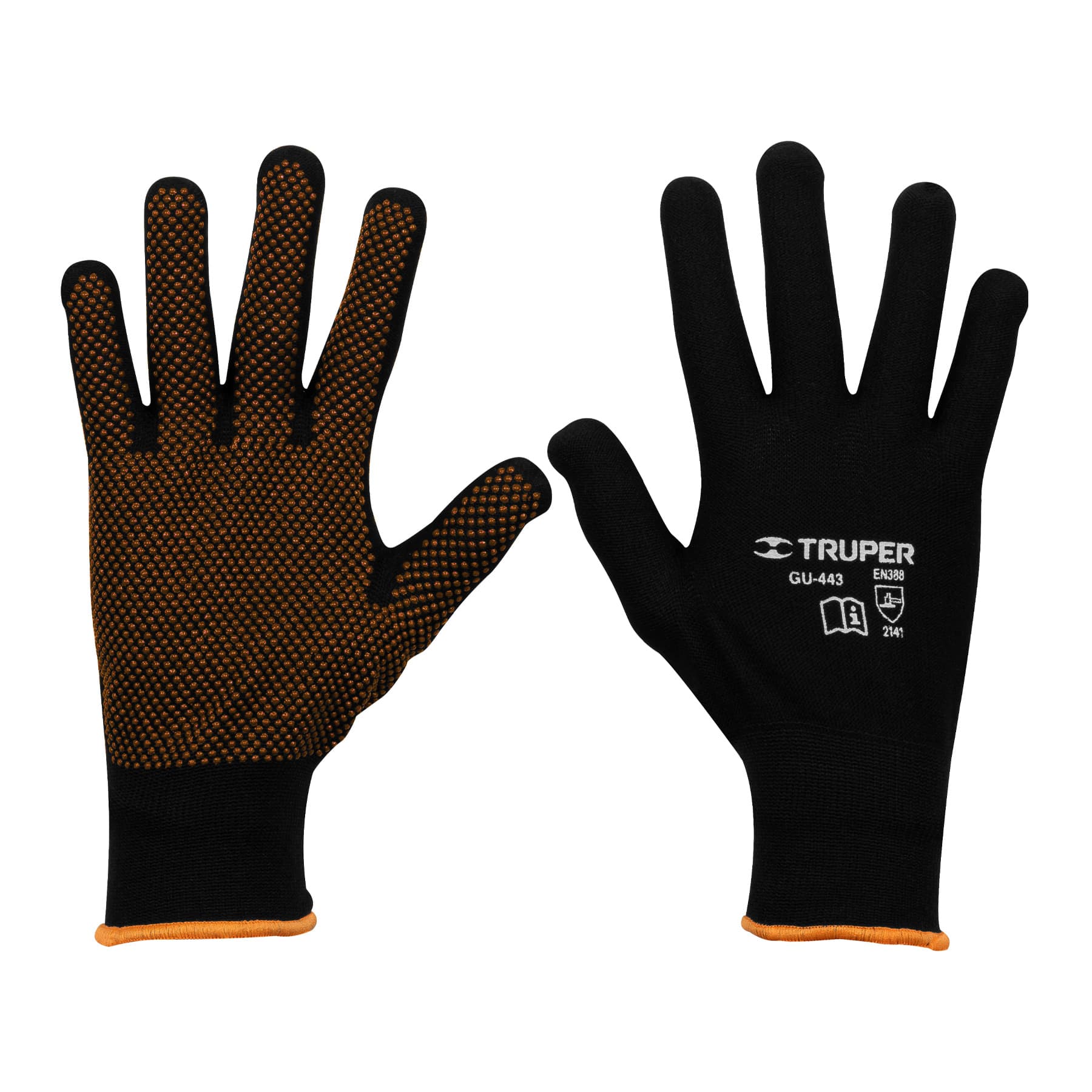 Guantes de nylon con puntos de PVC en palma, grandes