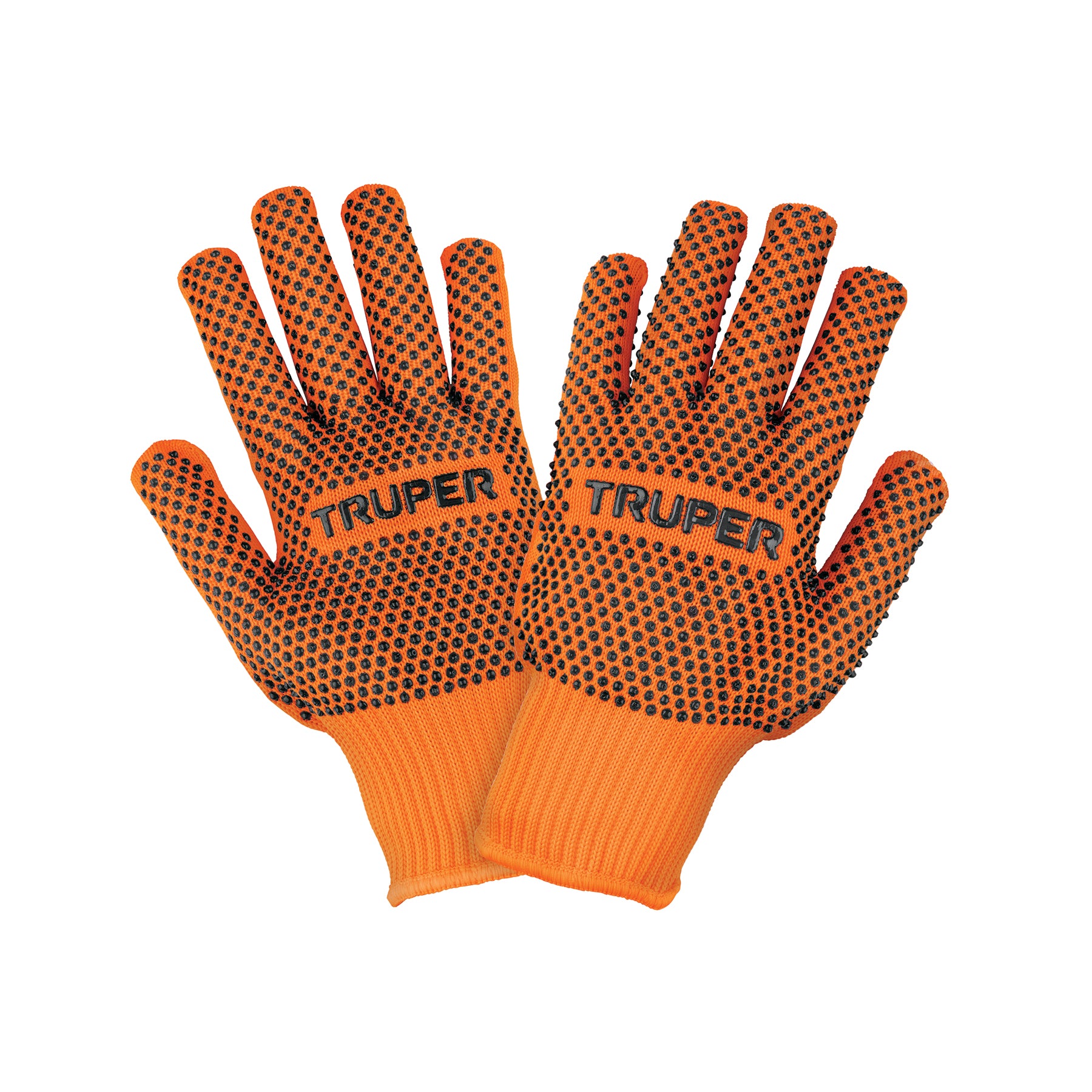 Guantes de algodón con puntos de PVC en palma y dorso,TRUPER