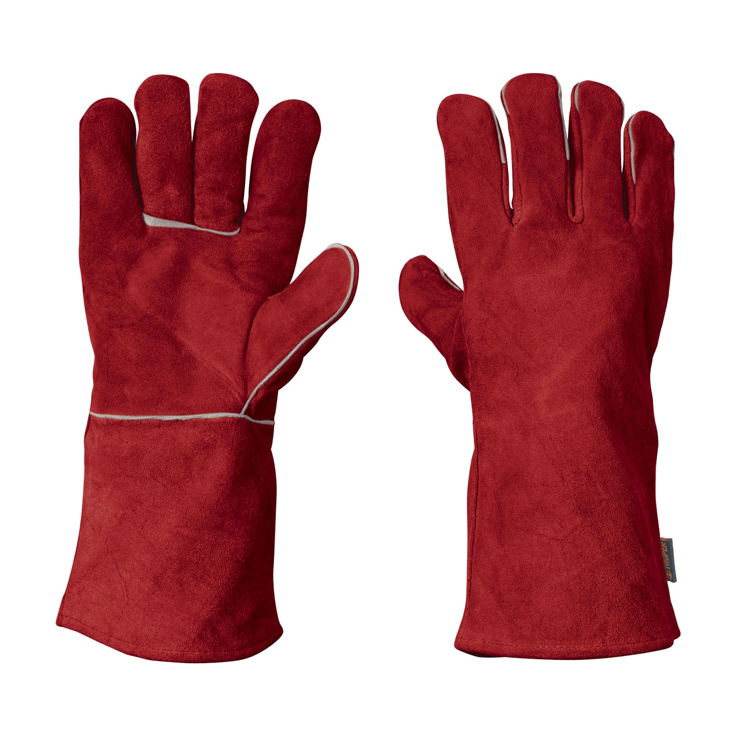 Guante rojo de carnaza para soldador