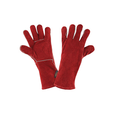 Guante rojo de carnaza para soldador