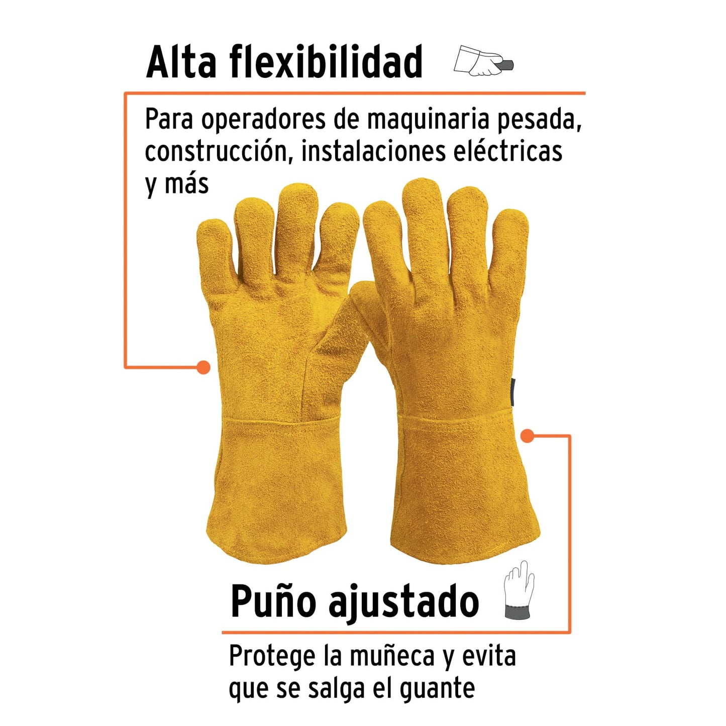 Guantes de carnaza, largo sustituto 14241