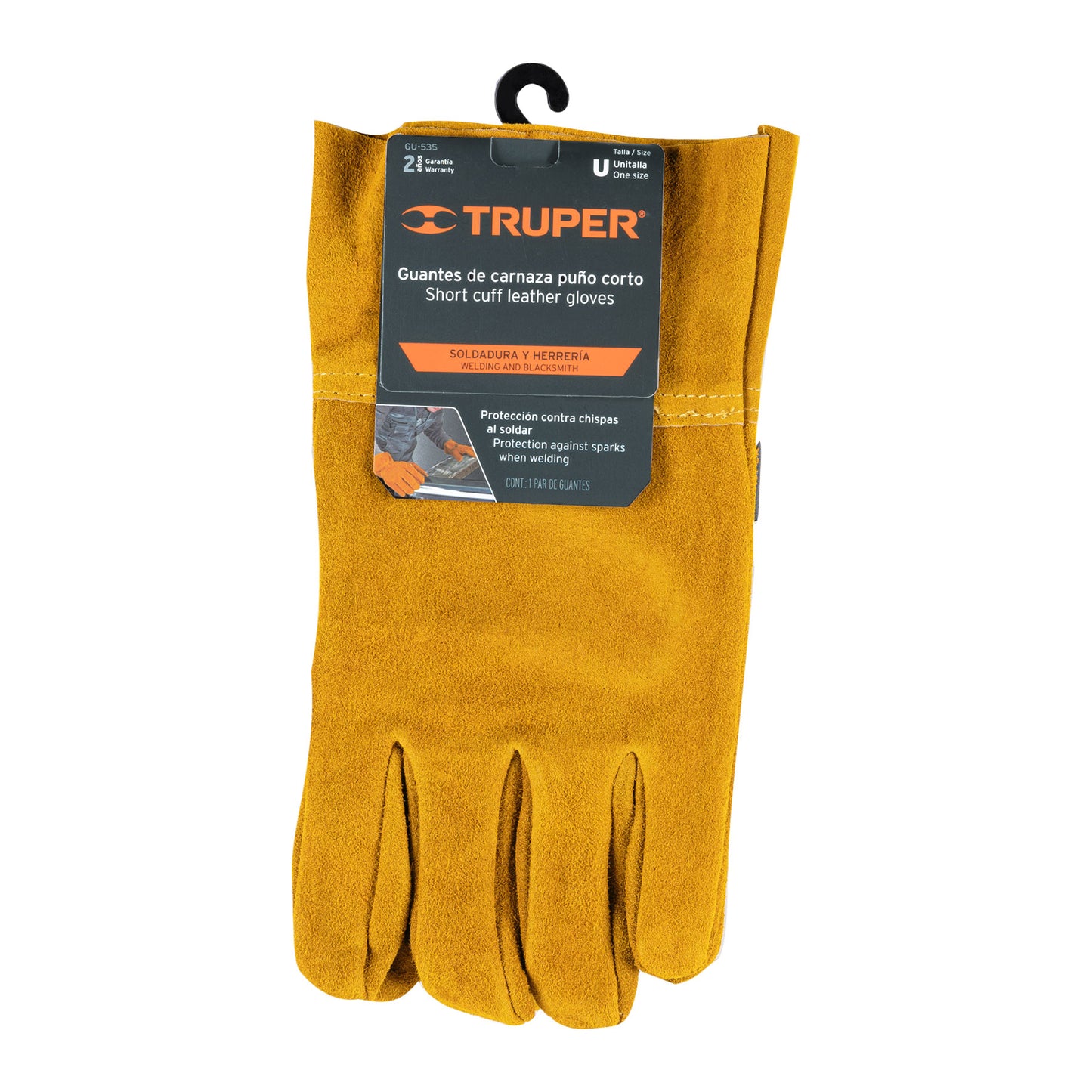 Guantes de carnaza, corto