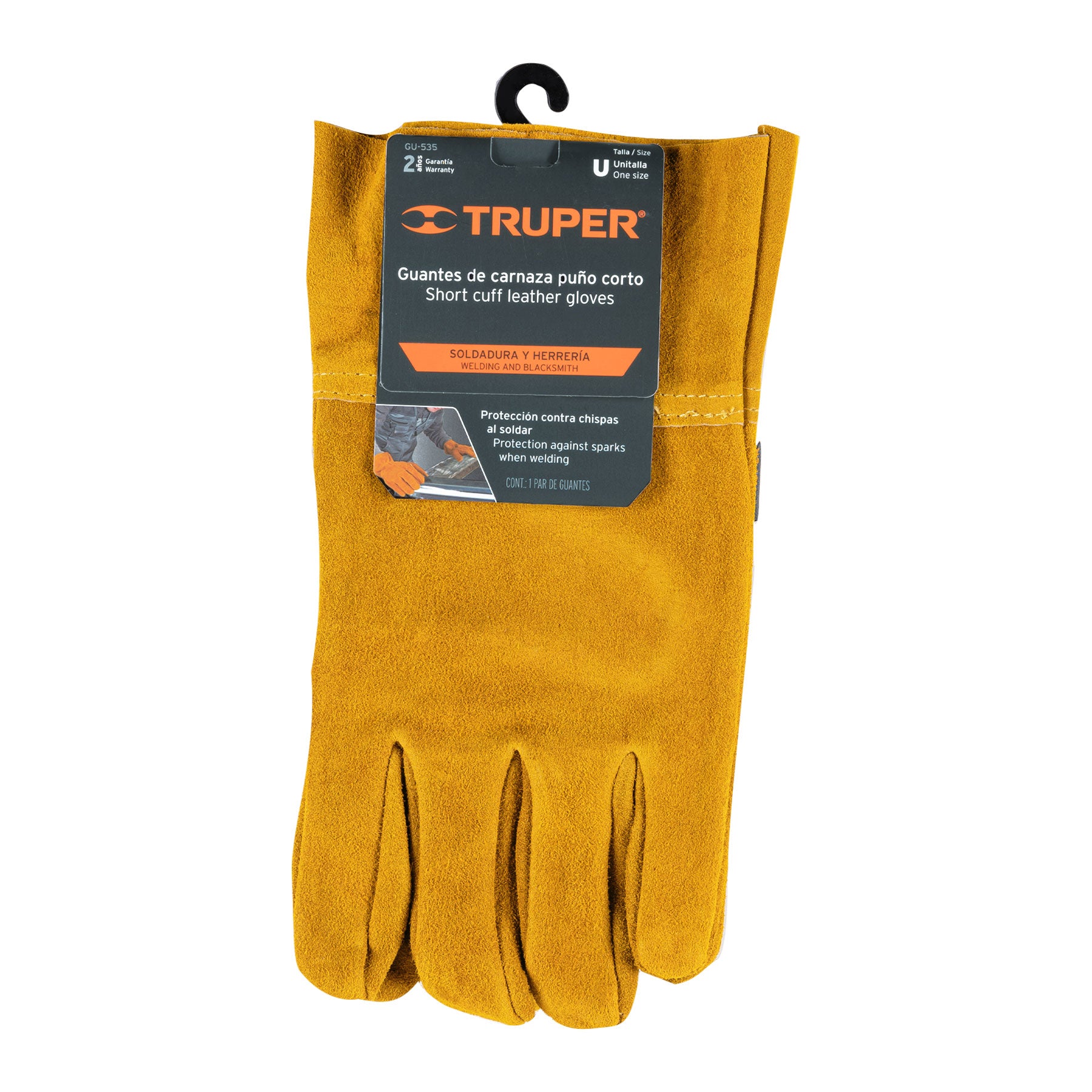 Guantes de carnaza, corto