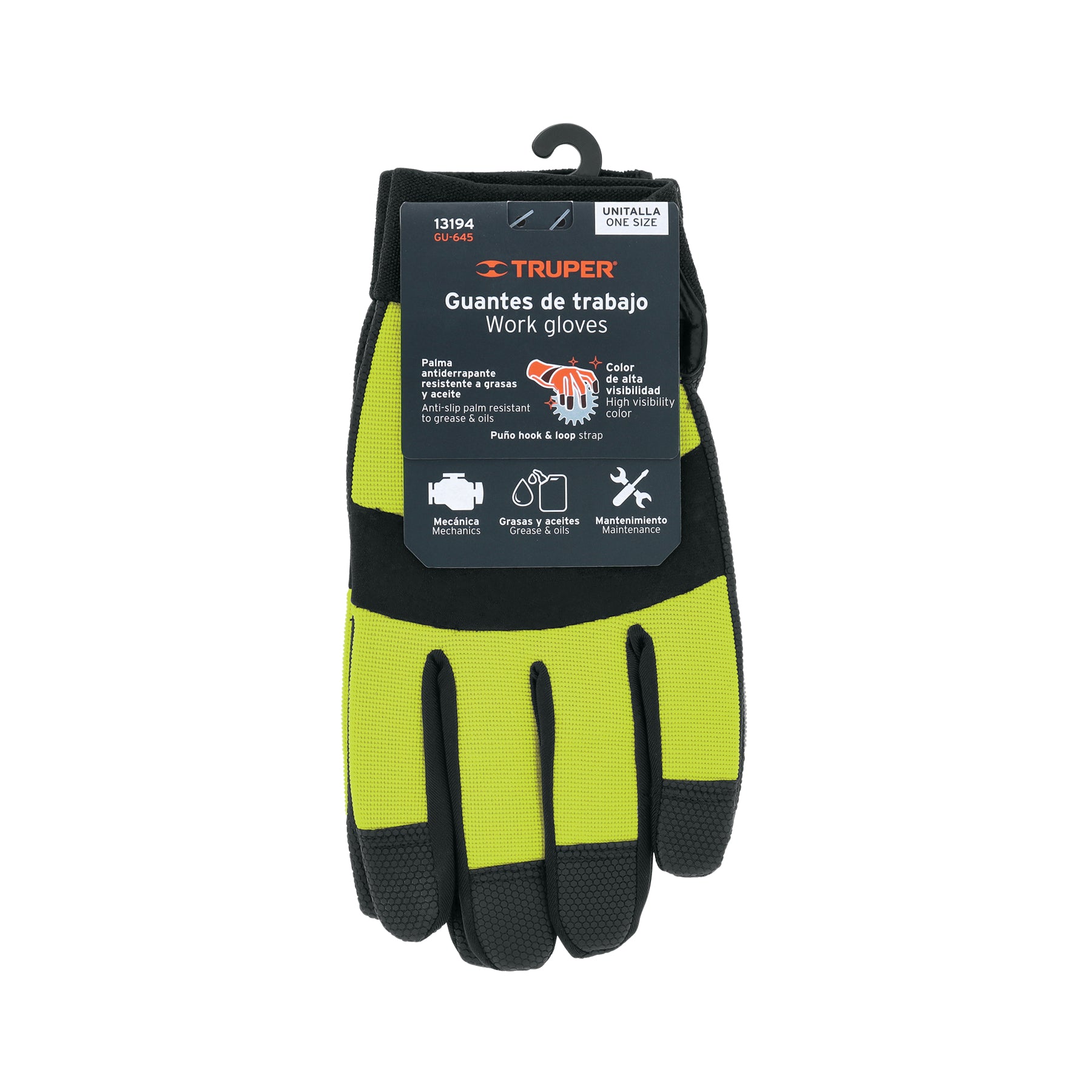 Guantes mecánico, alta visibilidad, palma poliuretano, verde