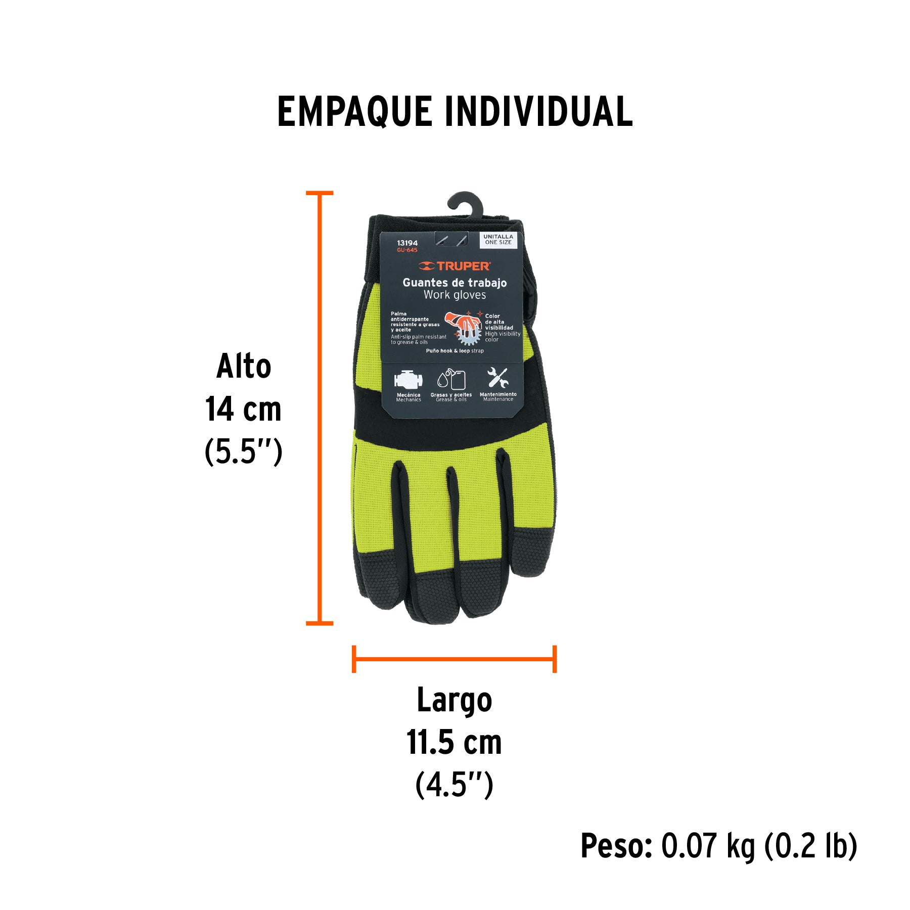 Guantes mecánico, alta visibilidad, palma poliuretano, verde