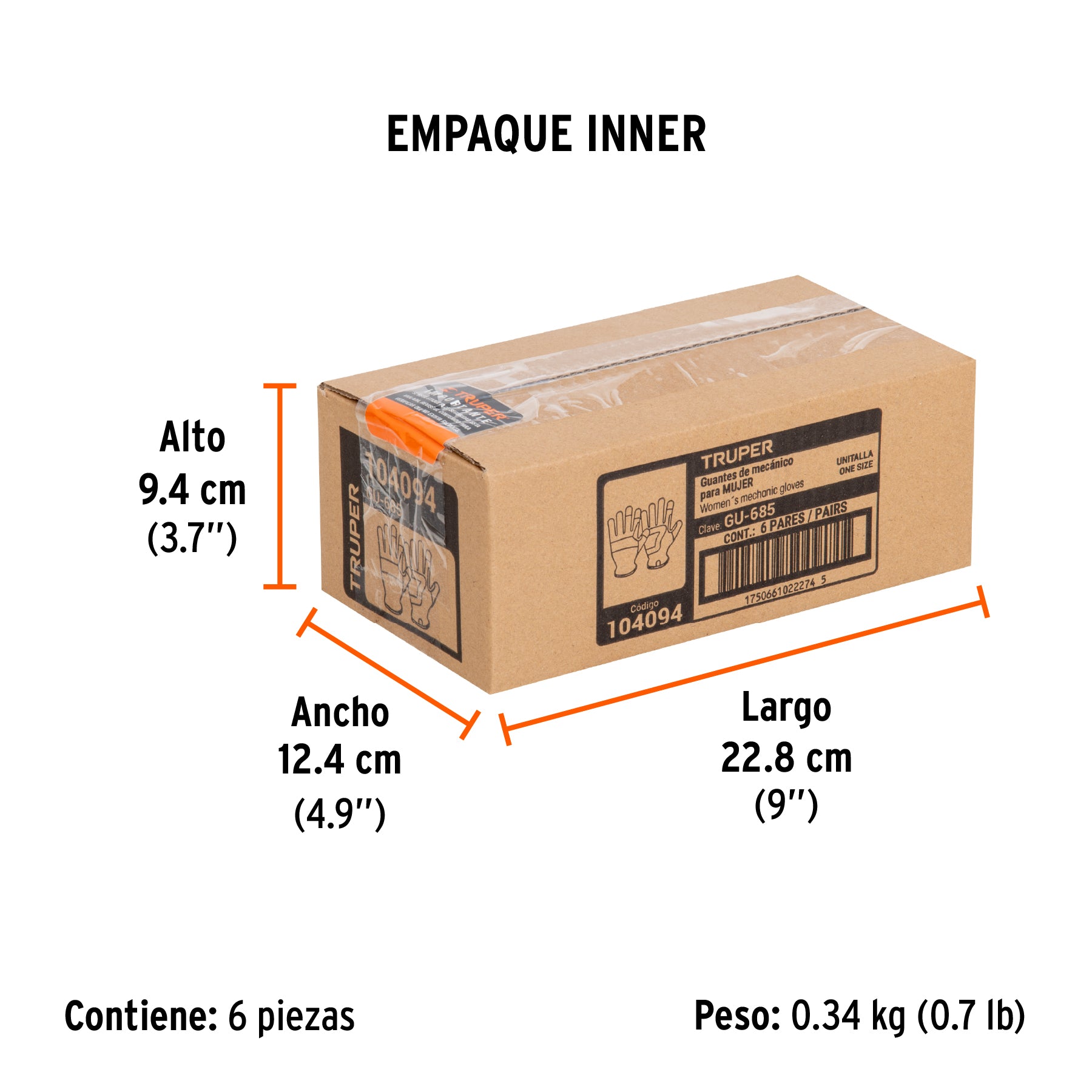 Guante de mecánico para mujer, unitalla, TRUPER