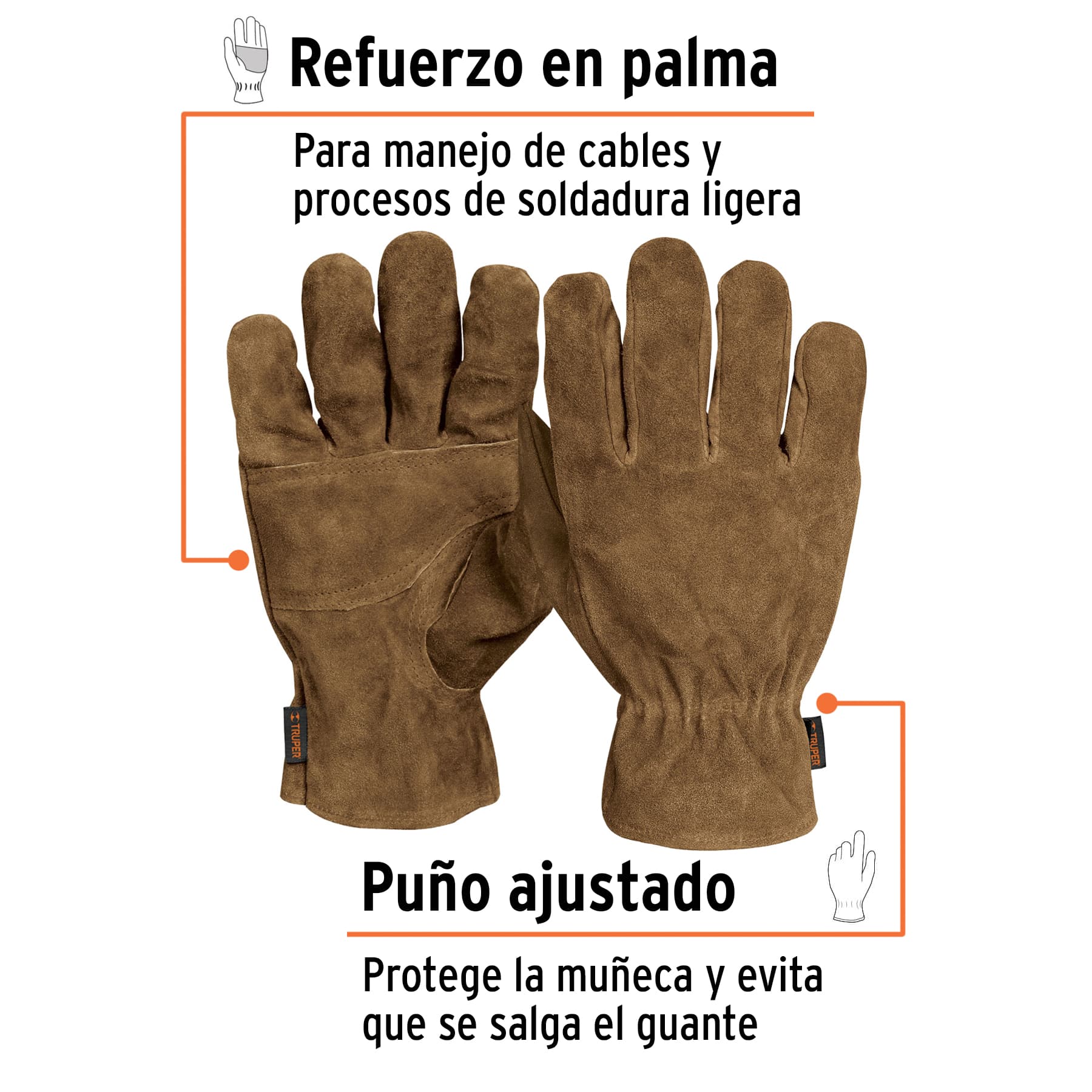 Guantes de carnaza para electricista