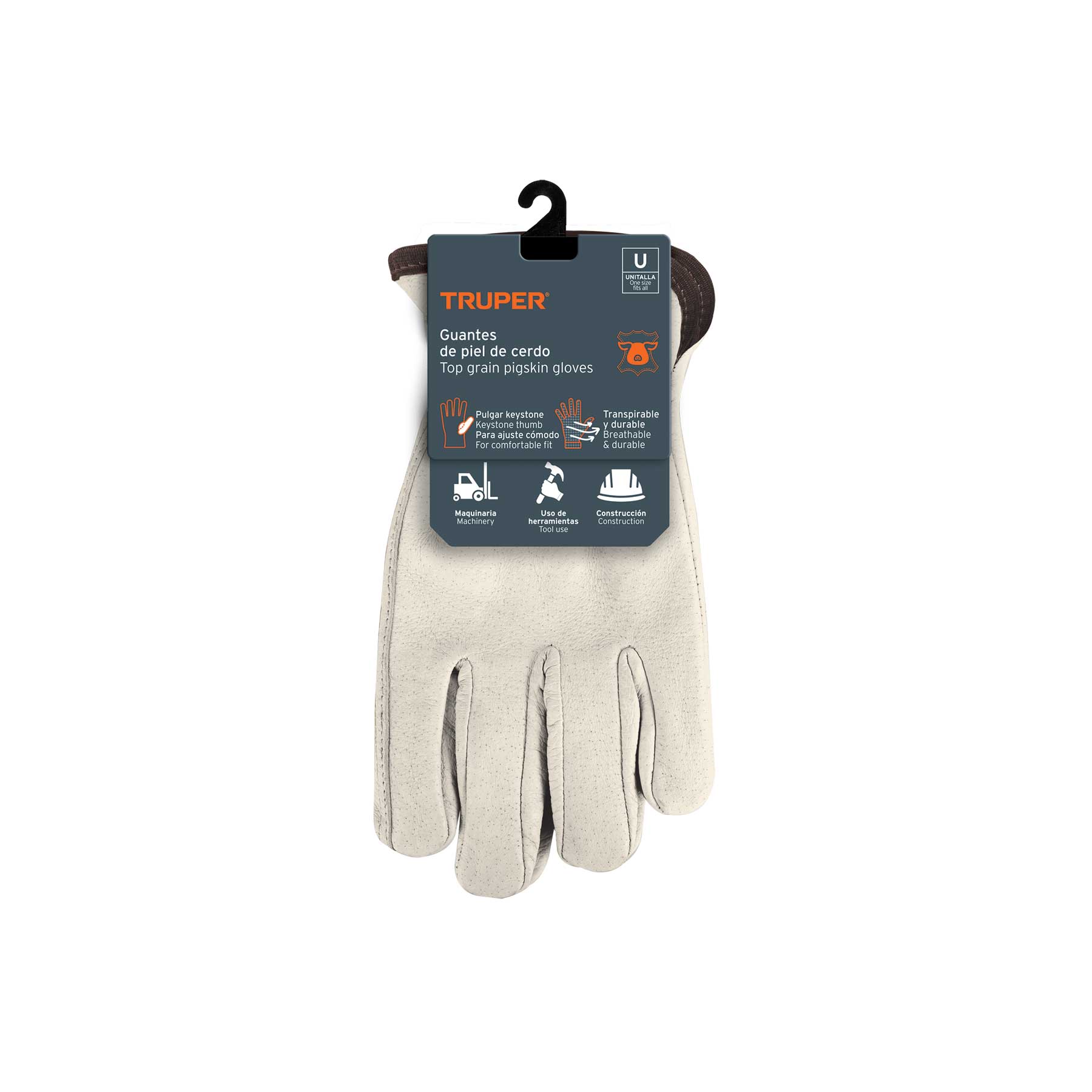 Guantes piel de cerdo con puño ajustado