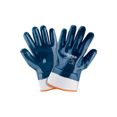 Guantes algodón recubierto con nitrilo, puño seguridad