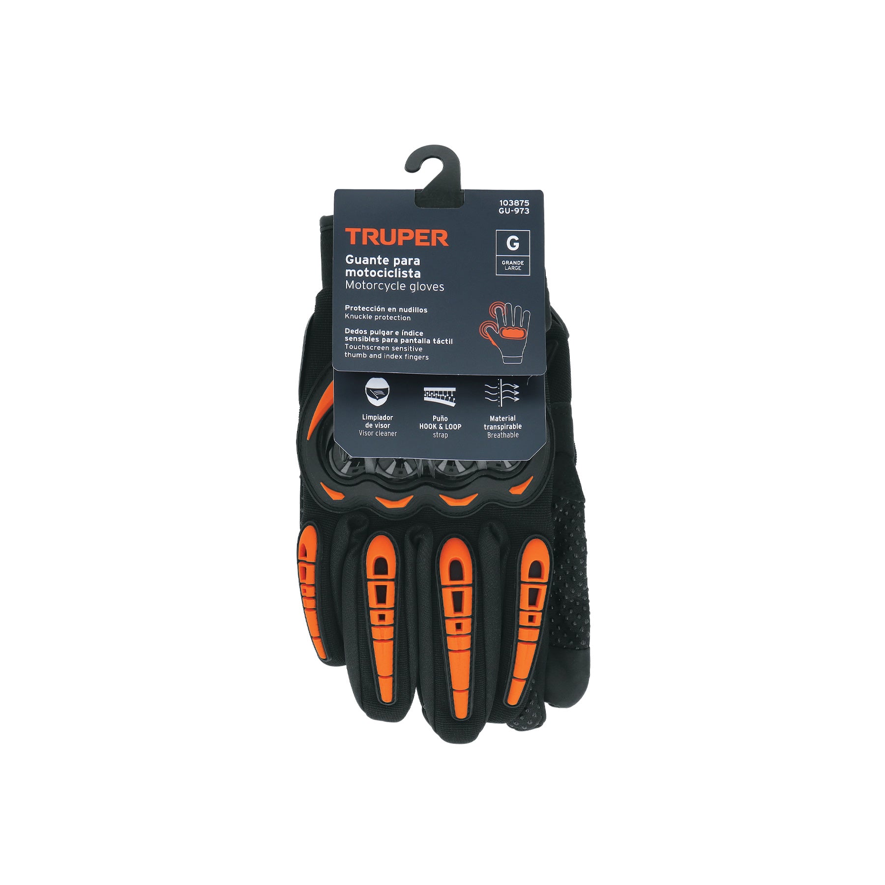 Guante con protección para motociclista, G, TRUPER