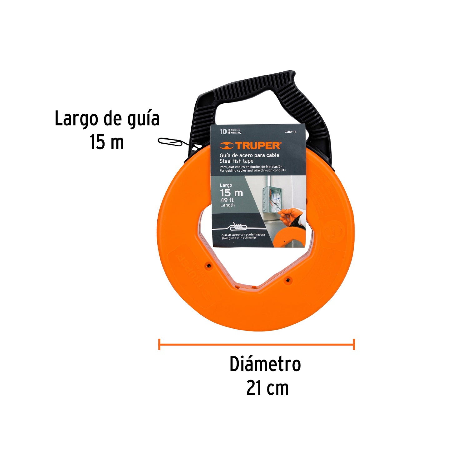 Guía para cable, 15 mts