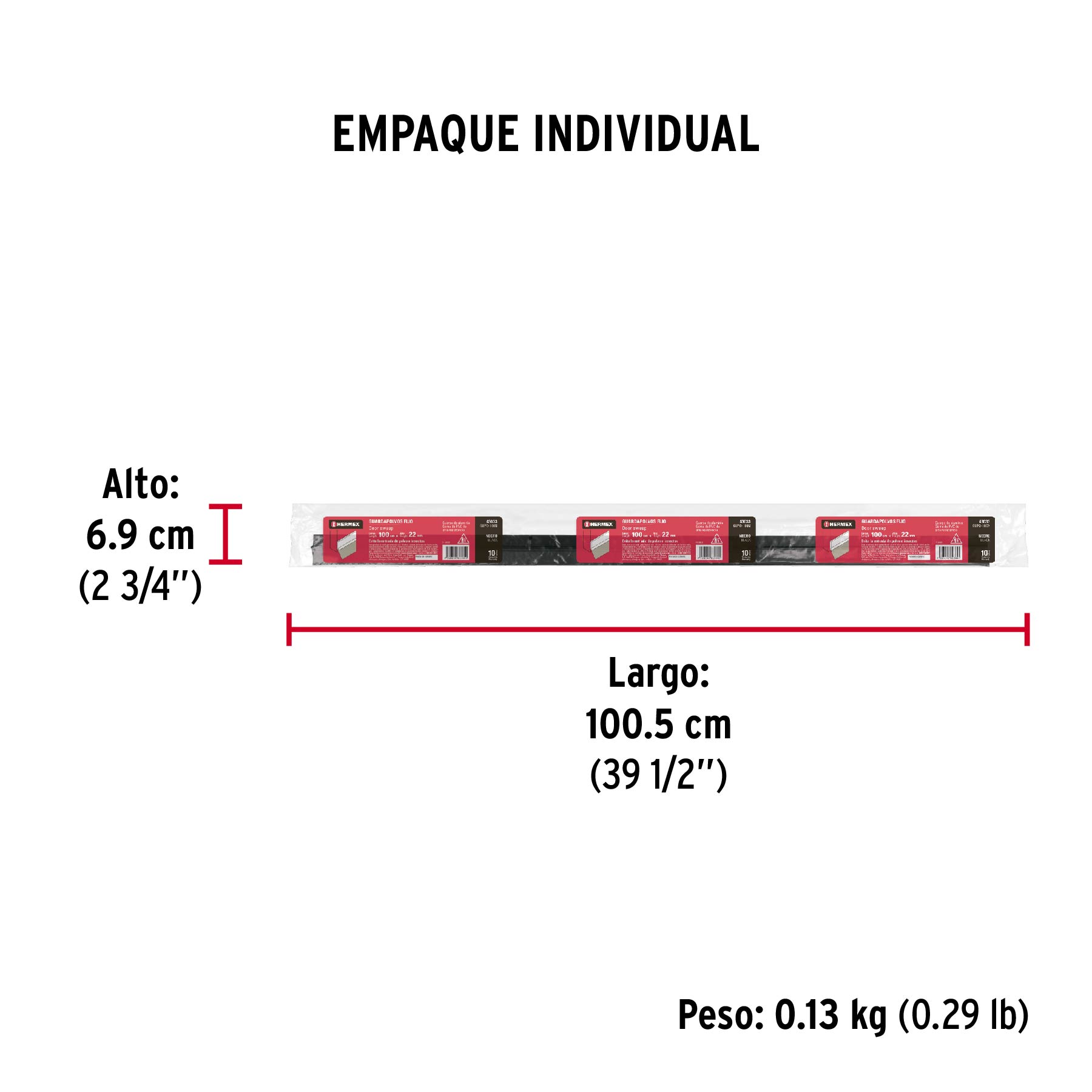 Guardapolvo, 100 cm, negro