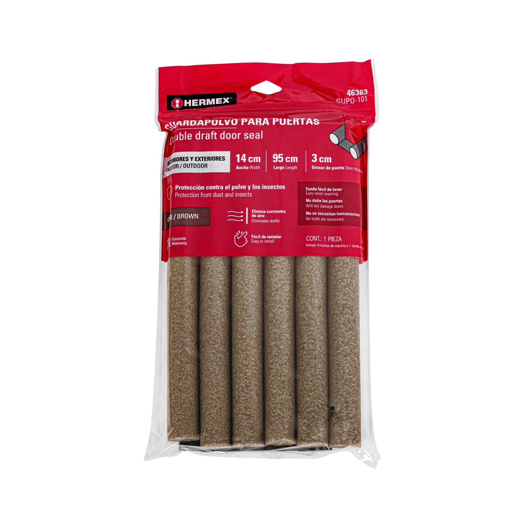 Guardapolvo con funda 100 cm, café, Hermex