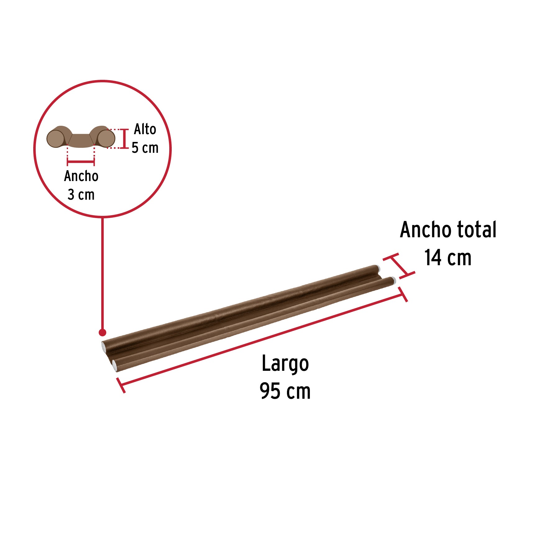 Guardapolvo con funda 100 cm, café, Hermex