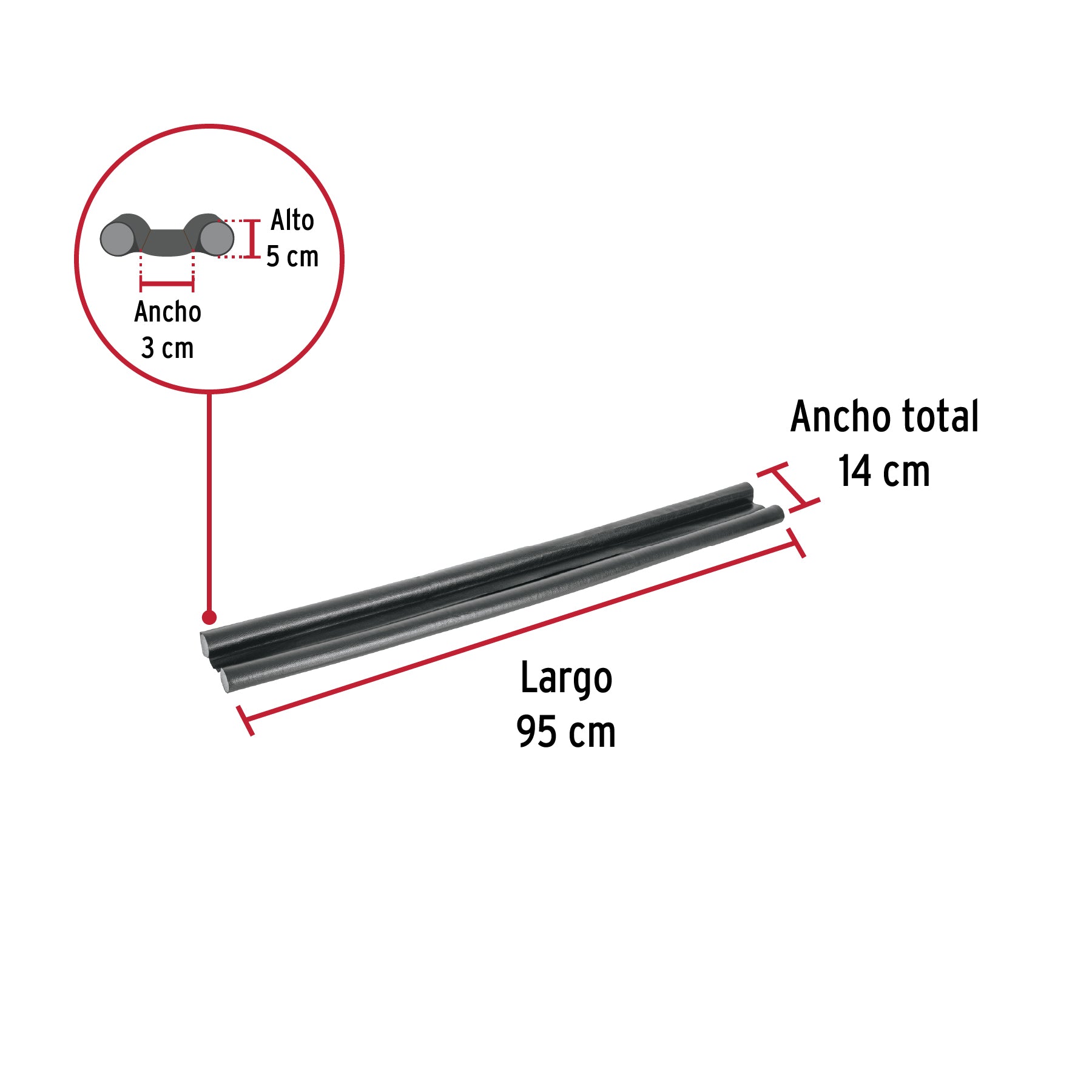 Guardapolvo con funda 100 cm, negro, Hermex