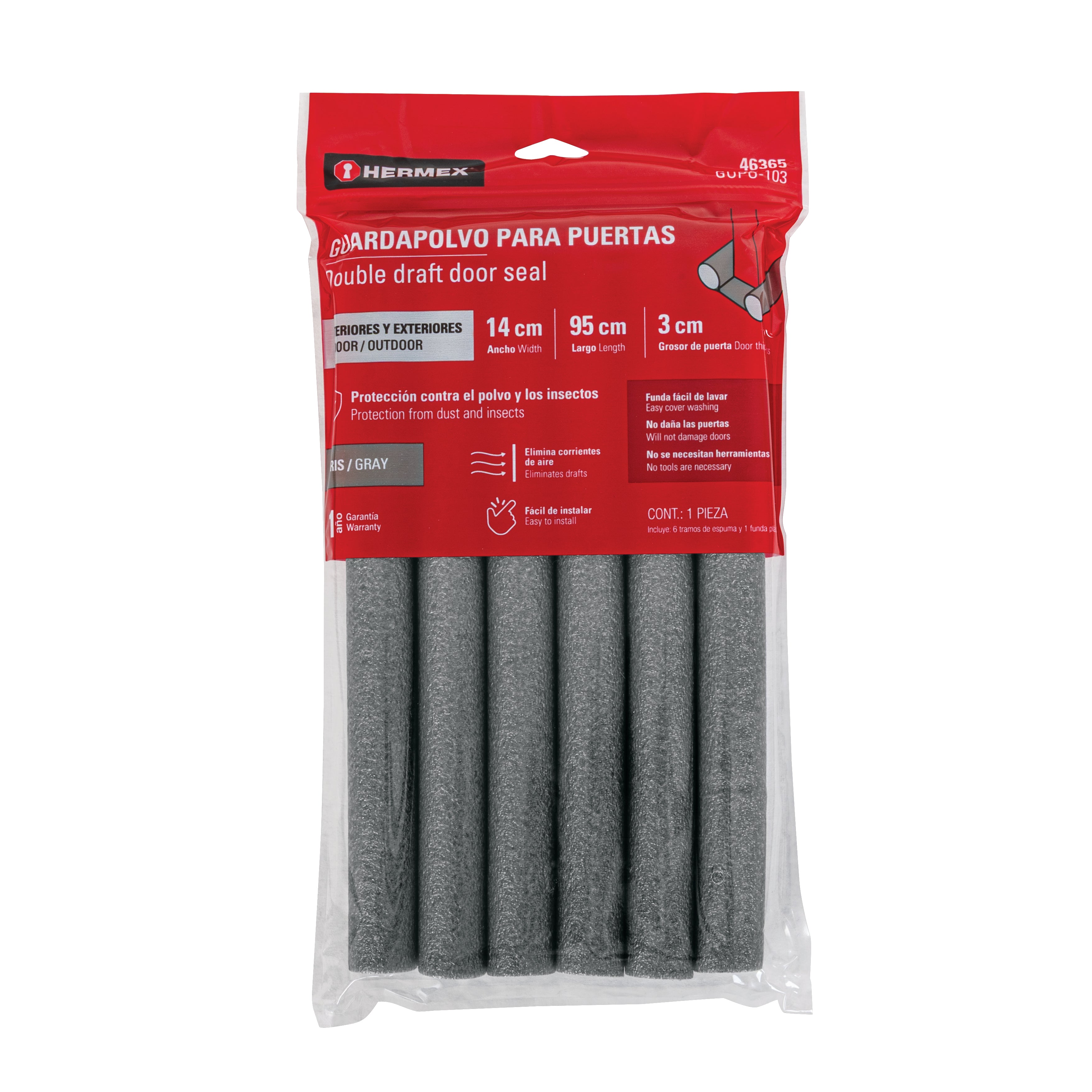 Guardapolvo con funda 100 cm, gris, Hermex