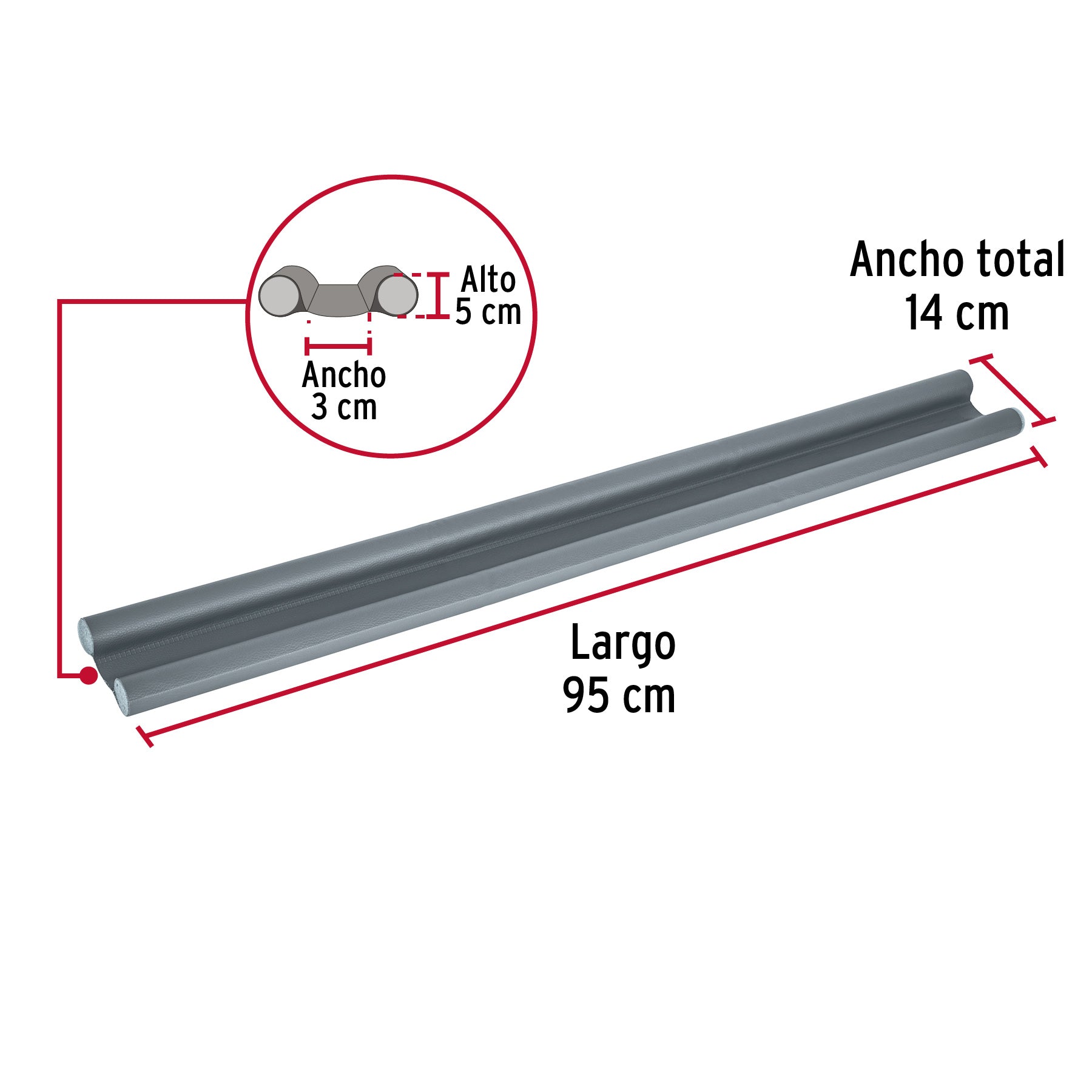 Guardapolvo con funda 100 cm, gris, Hermex