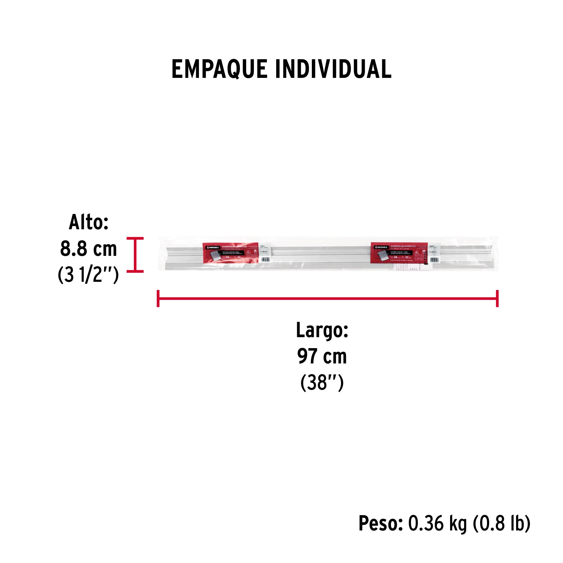 Guardapolvo automático 90 cm aluminio