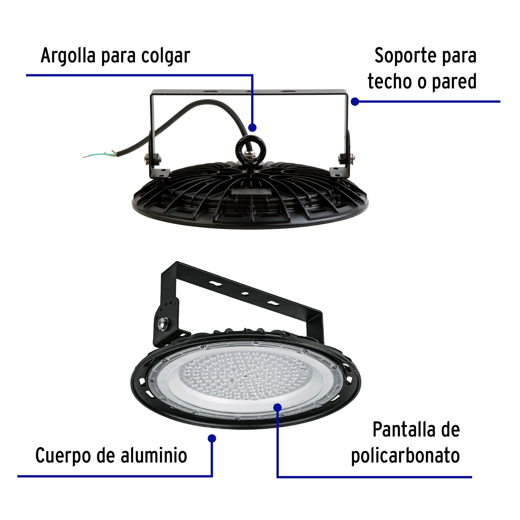 Luminario de LED 100 W High Bay, Volteck