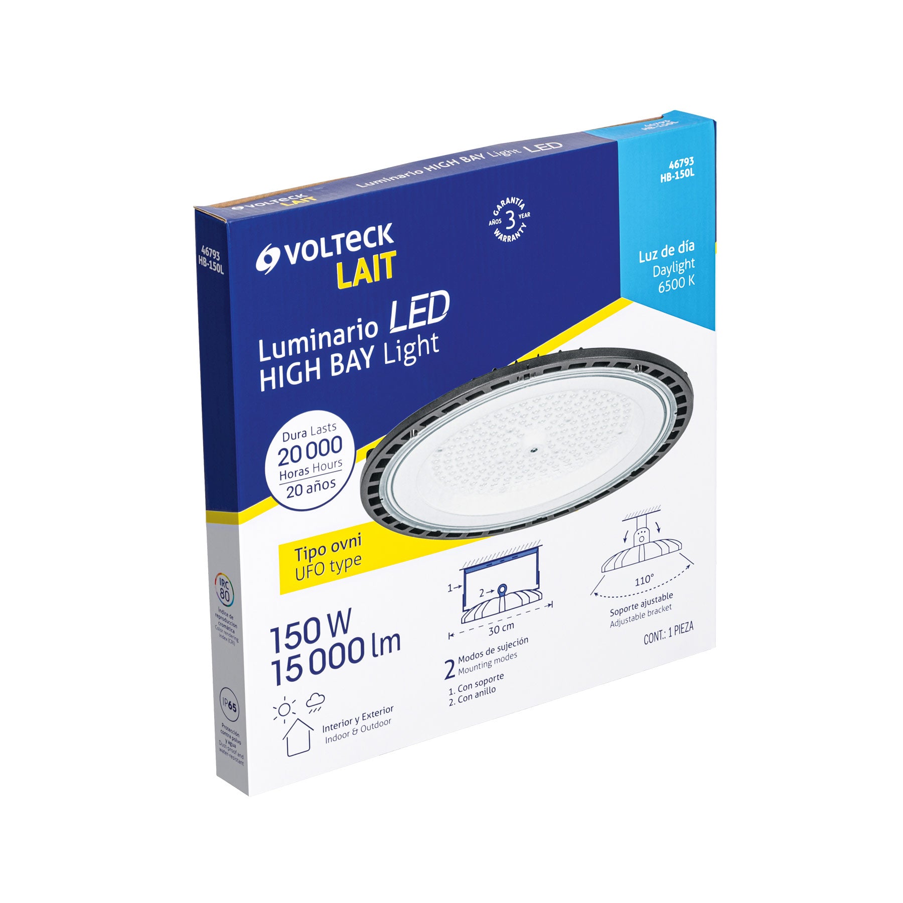 Luminario de LED 150 W High Bay, Volteck