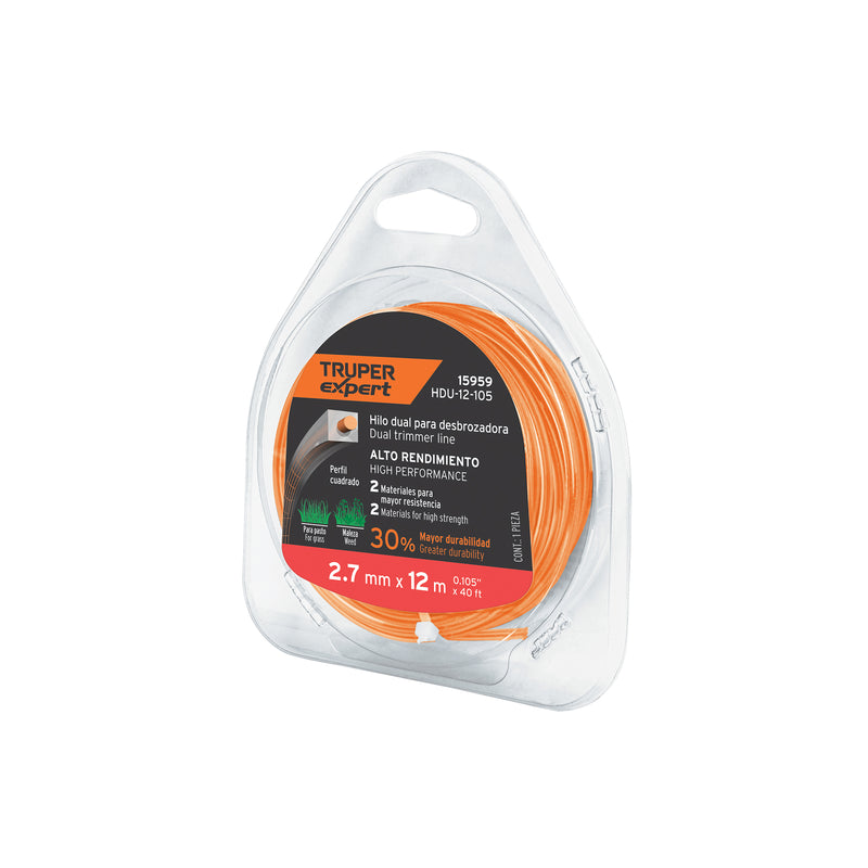 Hilo para desbrozadora dual, en blister, 12 m, 0.105"