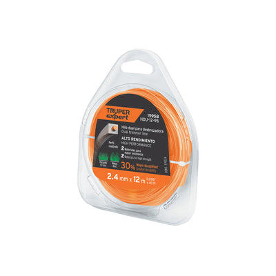 Hilo para desbrozadora dual, en blister, 12 m, 0.095"