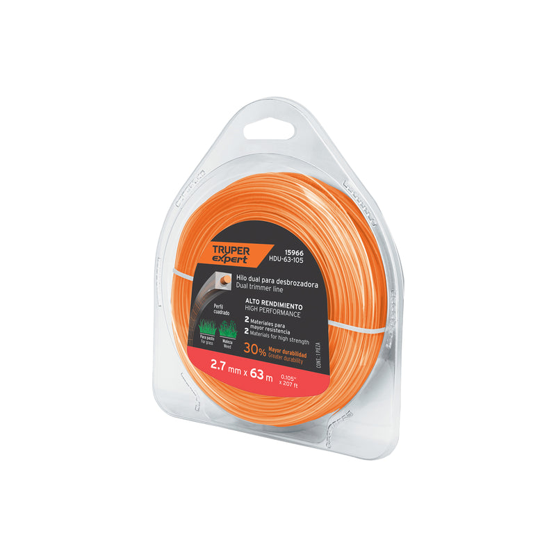 Hilo para desbrozadora dual, en blister, 63 m, 0.105"