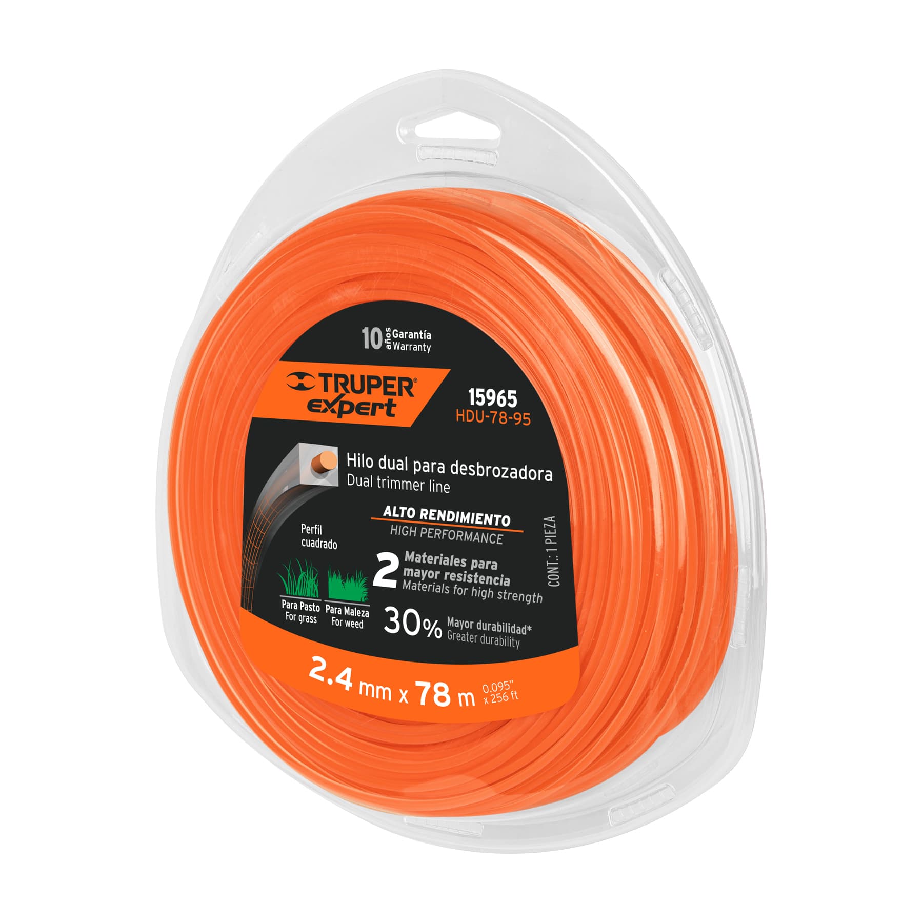Hilo para desbrozadora dual, en blister, 78 m, 0.095"