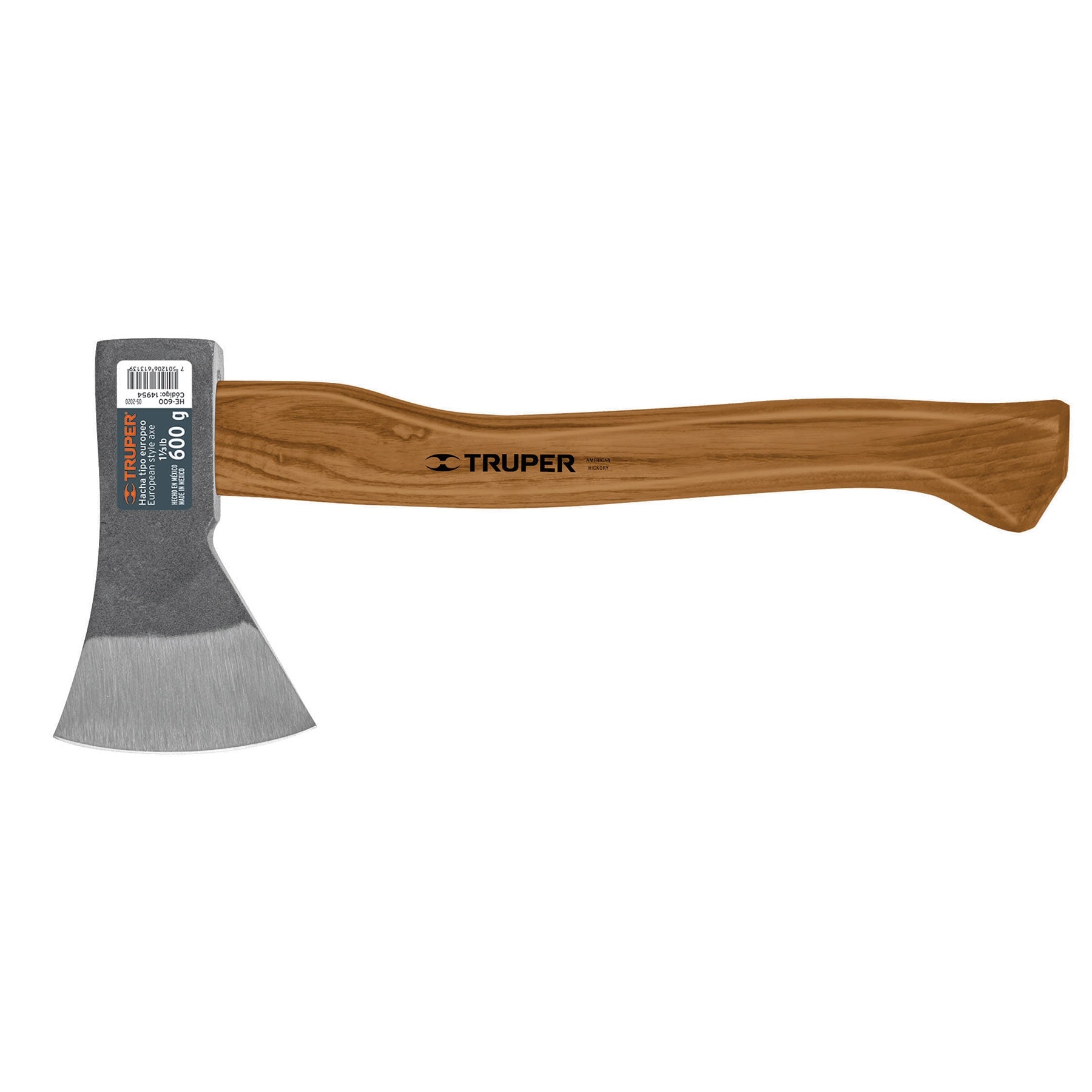 Hacha europea, 600 g, mango Hickory 14"