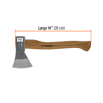 Hacha europea, 600 g, mango Hickory 14"