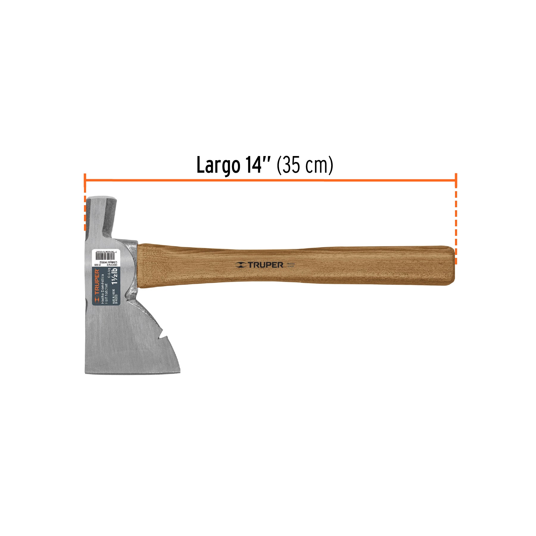 Hacha Doméstica, 1-1/2 lb, mango Hickory 14"