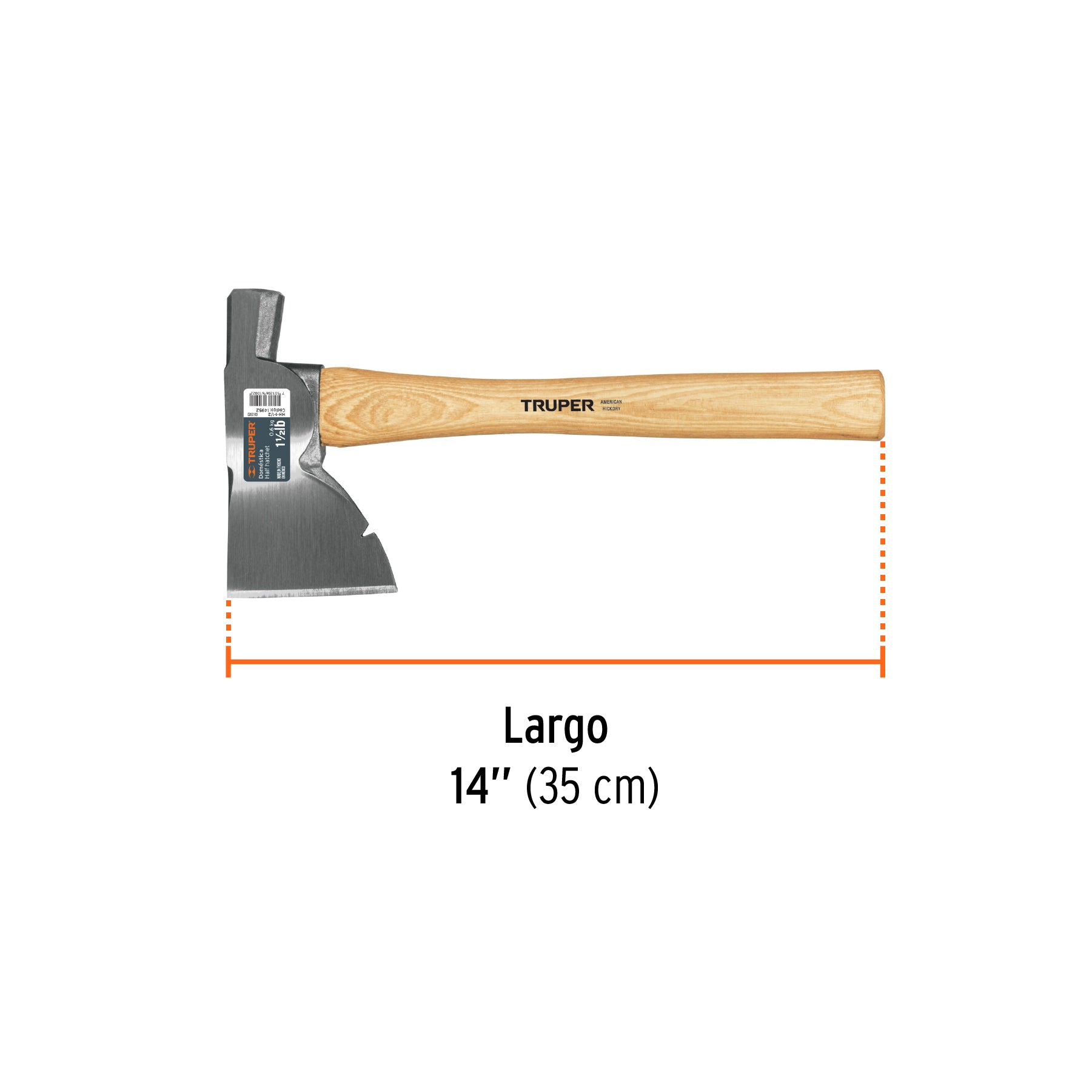 Hacha Doméstica, 1-1/2 lb, mango Hickory 14"