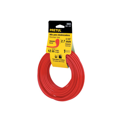 Hilo redondo para desbrozadora, 12 m, 2.7 mm, Pretul