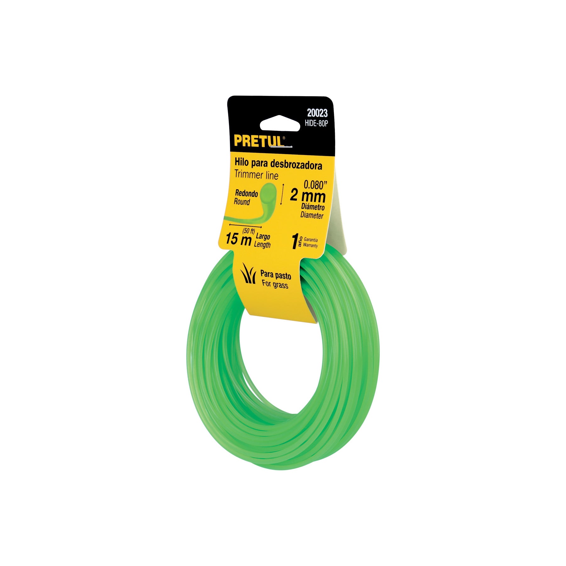 Hilo redondo para desbrozadora, 15 m, 2 mm, Pretul
